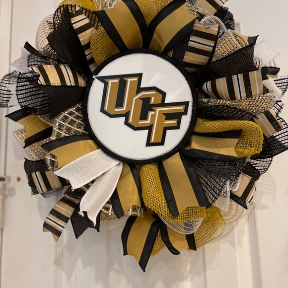 UCF Wreath  18” Very full! College wreath form welcome wreath, family wreath, Un - Picture 3 of 7